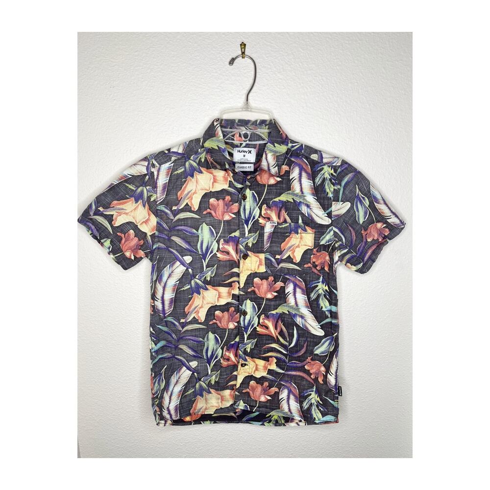 HURLEY Kid's Fat Cap Button-Up Tee Size Medium